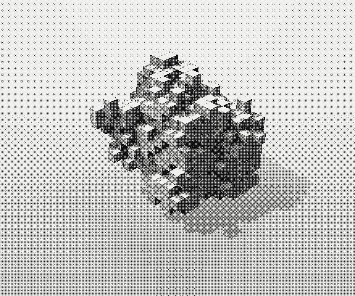Voxels: dithered still of the sparse volumes scene
