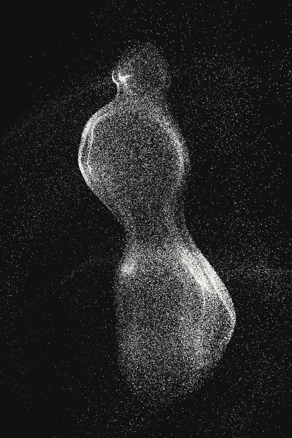 Particles: dithered still of the gpu particle systems scene