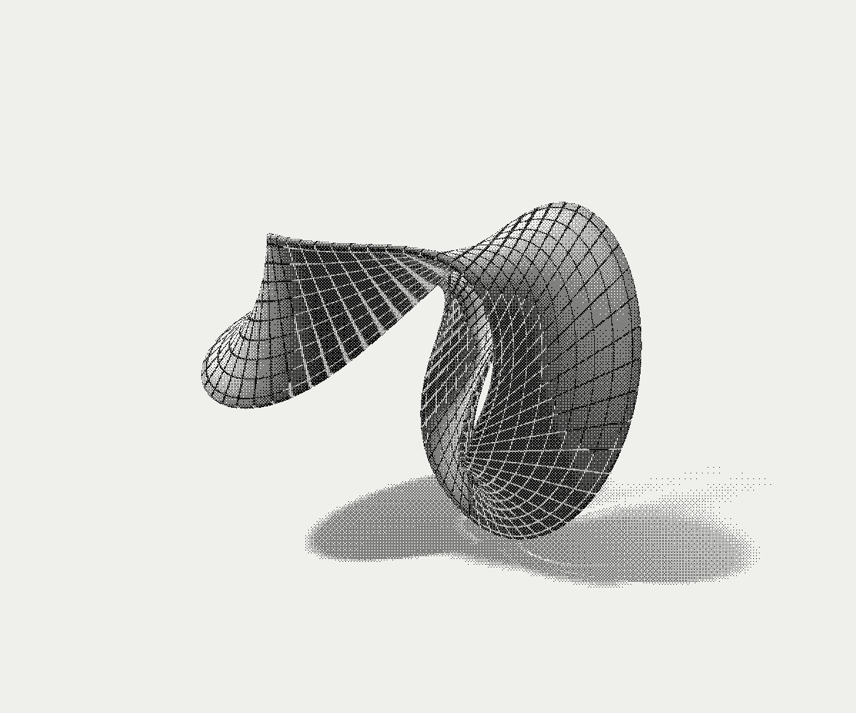 Generative: dithered still of the generative forms scene